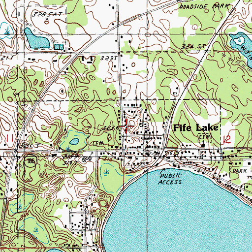 Topographic Map of Fife Lake United Methodist Church, MI