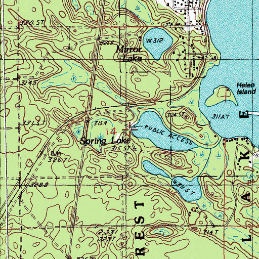 Topographic Map of Spring Lake Campground, MI