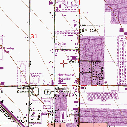 Topographic Map of Mountain View Meadows, AZ
