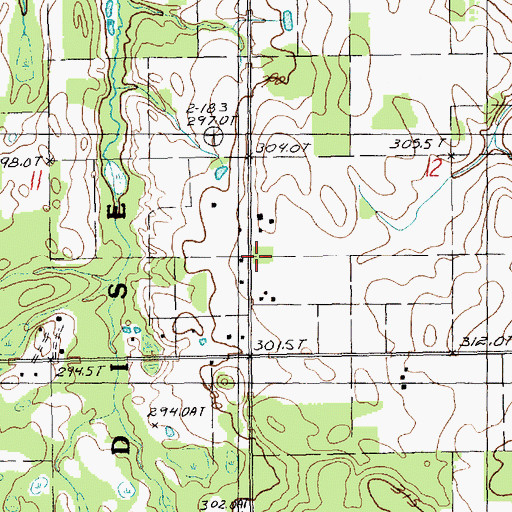 Topographic Map of Sparling Cemetery, MI