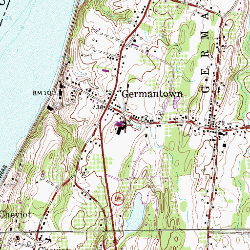 Topographic Map of Germantown Central School, NY