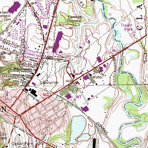 Topographic Map of Greenport School, NY