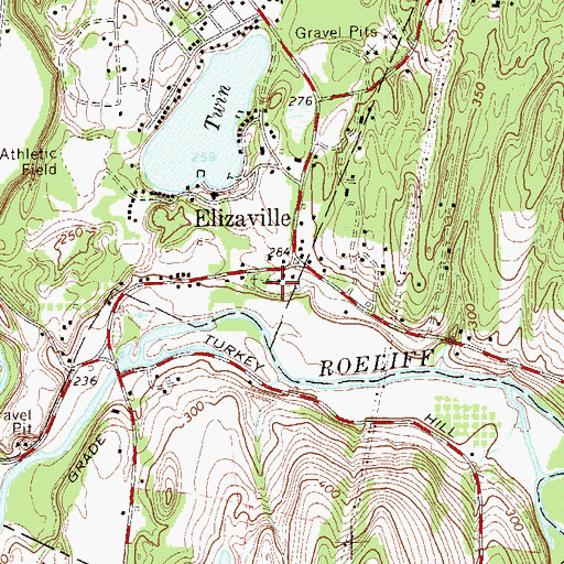 Topographic Map of Elizaville Cemetery, NY