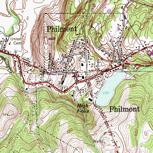 Topographic Map of Second Reformed Church, NY