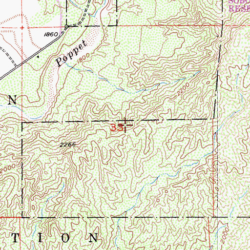 Topographic Map of Soboba Reservation, CA