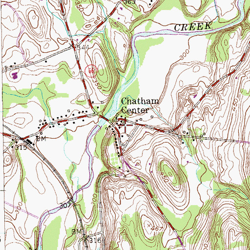 Topographic Map of Chatham Center United Methodist Church, NY