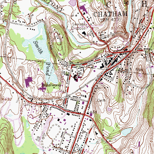Topographic Map of Chatham Middle School, NY