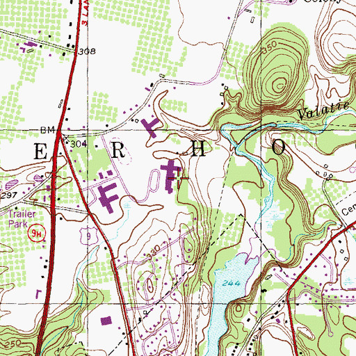 Topographic Map of Ichabod Crane Middle School, NY