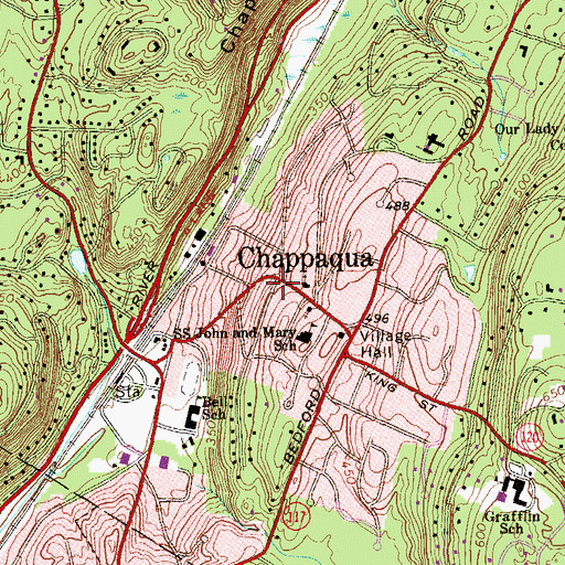 Topographic Map of Friends Meeting House, NY