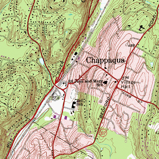 Topographic Map of Chappaqua Baptist Church, NY