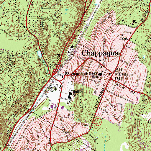 Topographic Map of Chappaqua Fire Department Senter Street Firehouse, NY