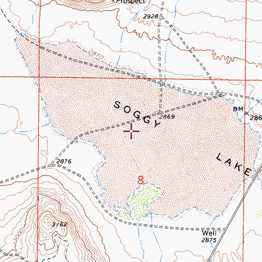 Topographic Map of Soggy Lake, CA