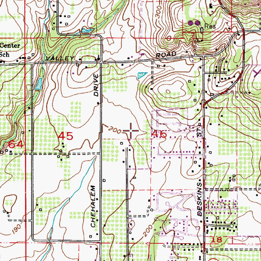 Topographic Map of Antonia Crater Elementary School, OR