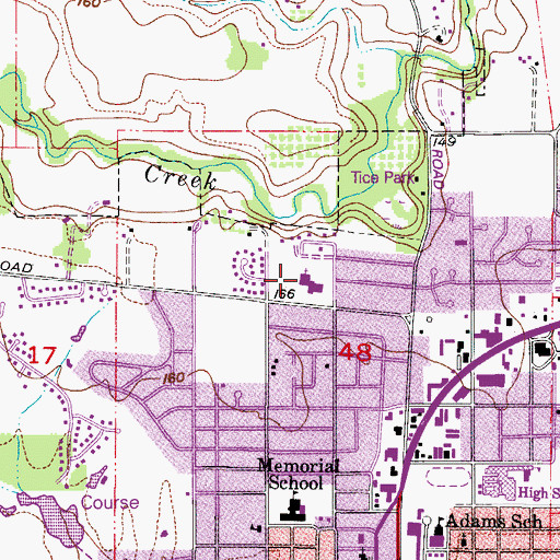 Topographic Map of Bethel Christian School, OR