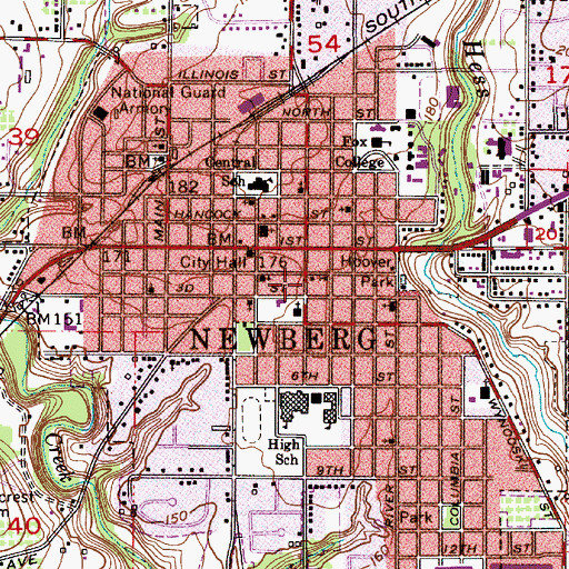 Topographic Map of CS Lewis Academy, OR