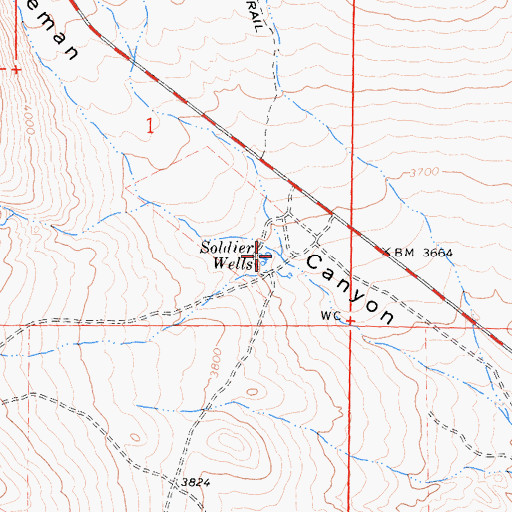 Topographic Map of Soldier Wells, CA