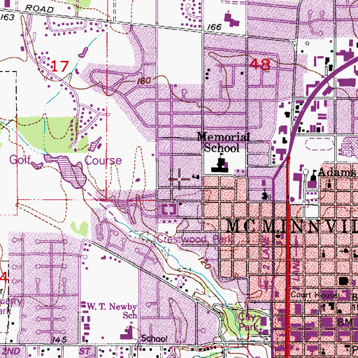 Topographic Map of McMinnville Adventist Christian School, OR