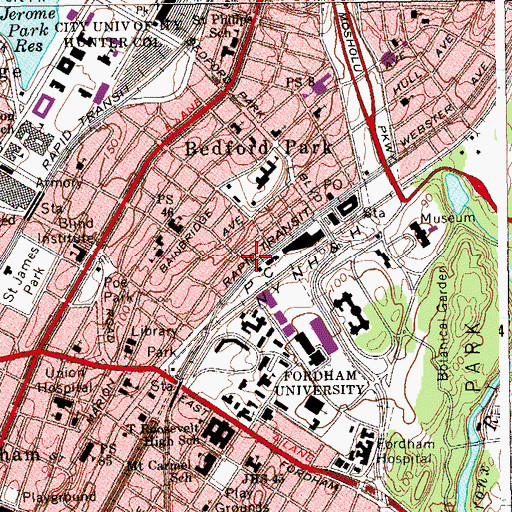 Topographic Map of Garden Theatre (historical), NY