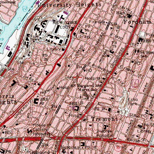 Topographic Map of Jerome Theatre (historical), NY