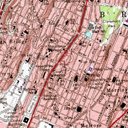 Topographic Map of Kent Theatre (historical), NY