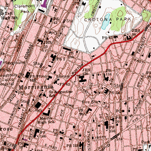 Topographic Map of King Theatre (historical), NY