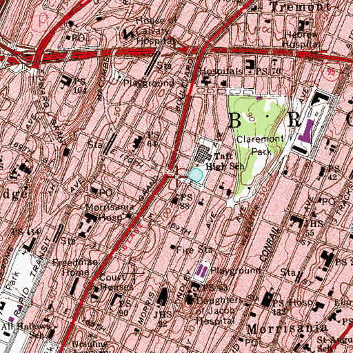 Topographic Map of Luxor Theatre (historical), NY