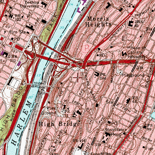 Topographic Map of Ogden Theatre (historical), NY