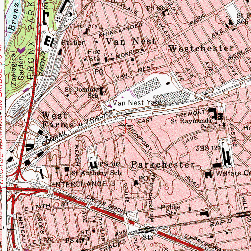 Topographic Map of Palace Theater (historical), NY