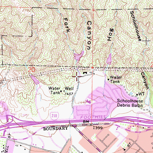 Topographic Map of Sombrero Canyon, CA