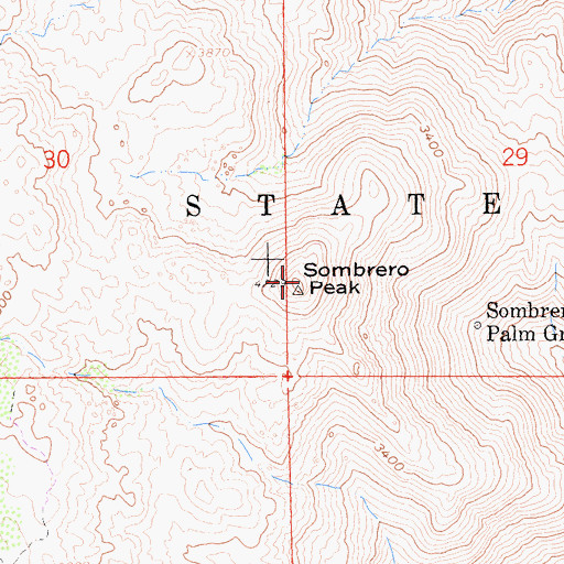Topographic Map of Sombrero Peak, CA