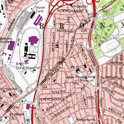 Topographic Map of Pilgrim Theatre (historical), NY
