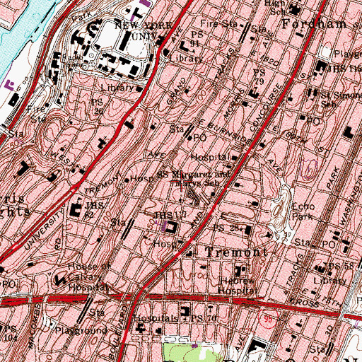 Topographic Map of Iglesia De Dios Pentecostal, NY