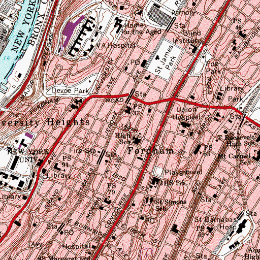 Topographic Map of Iglesia Estrella De Jacob, NY