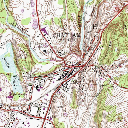 Topographic Map of Burvey Mobile Home Park, NY