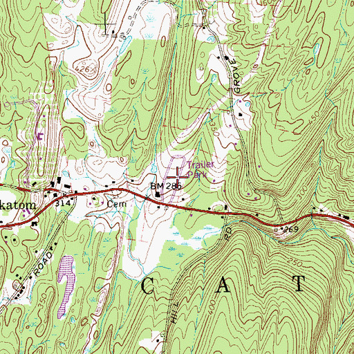 Topographic Map of Kiskaton Mobile Home Park, NY