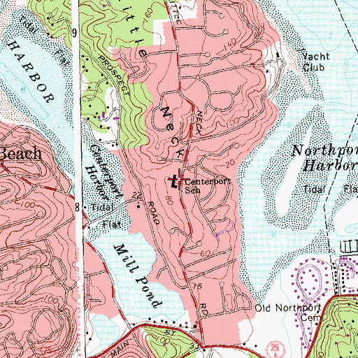 Topographic Map of Centerport Methodist Church, NY