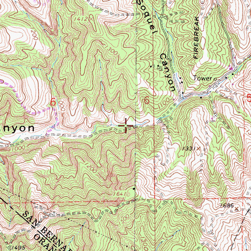 Topographic Map of Soquel Canyon, CA