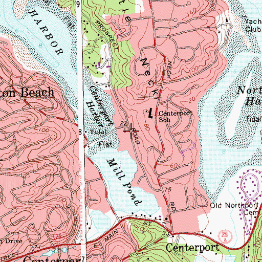 Topographic Map of Our Lady Queen of Martyrs Church, NY