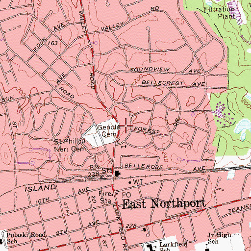 Topographic Map of East Northport Christian Church, NY