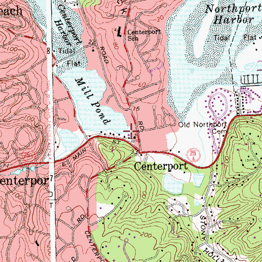 Topographic Map of Centerport Fire Station, NY