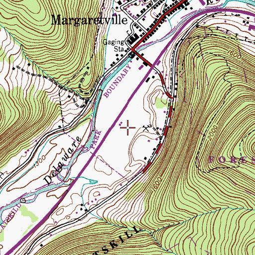 Topographic Map of Margaretville Sewer Treatment Plant, NY