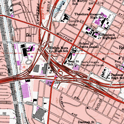 Topographic Map of Soto Elementary School, CA