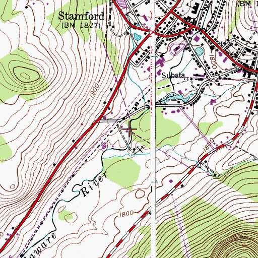 Topographic Map of Stamford Sewage Treatment Plant, NY
