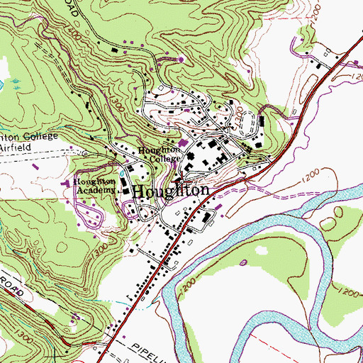 Topographic Map of Fancher Hall, NY