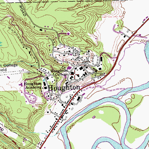 Topographic Map of William J Houghton Memorial Library, NY