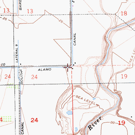 Topographic Map of South Alamo Canal, CA