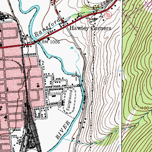 Topographic Map of Maple Grove East, NY