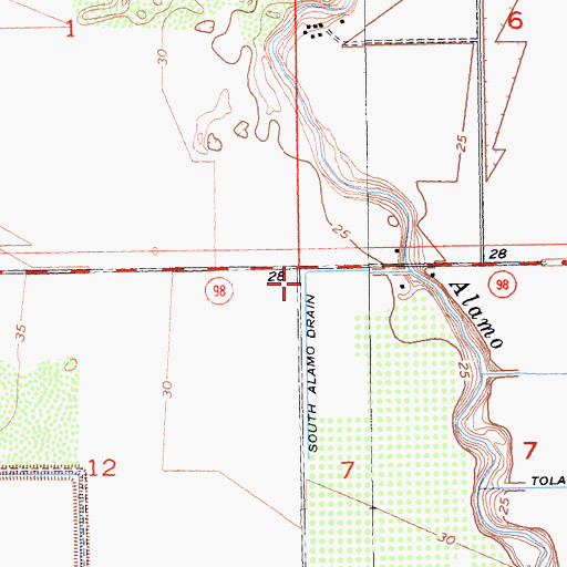 Topographic Map of South Alamo Drain, CA