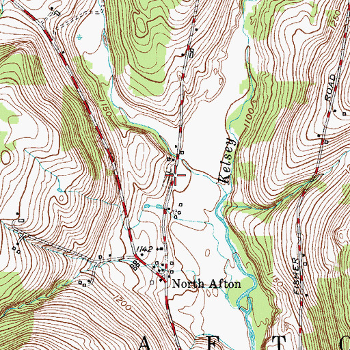 Topographic Map of North Afton Cemetery, NY