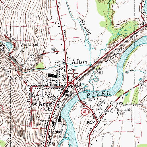Topographic Map of First Baptist Church Cemetery, NY